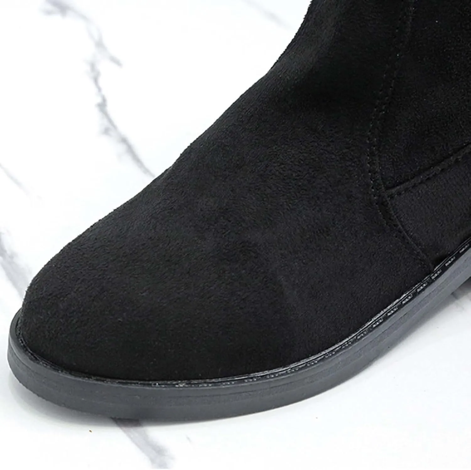 Shoes for Woman Large Size Fringe Back Zipper Short Boots Anti Slip Chunky Heel Snow Boots Classic Outdoor Boots