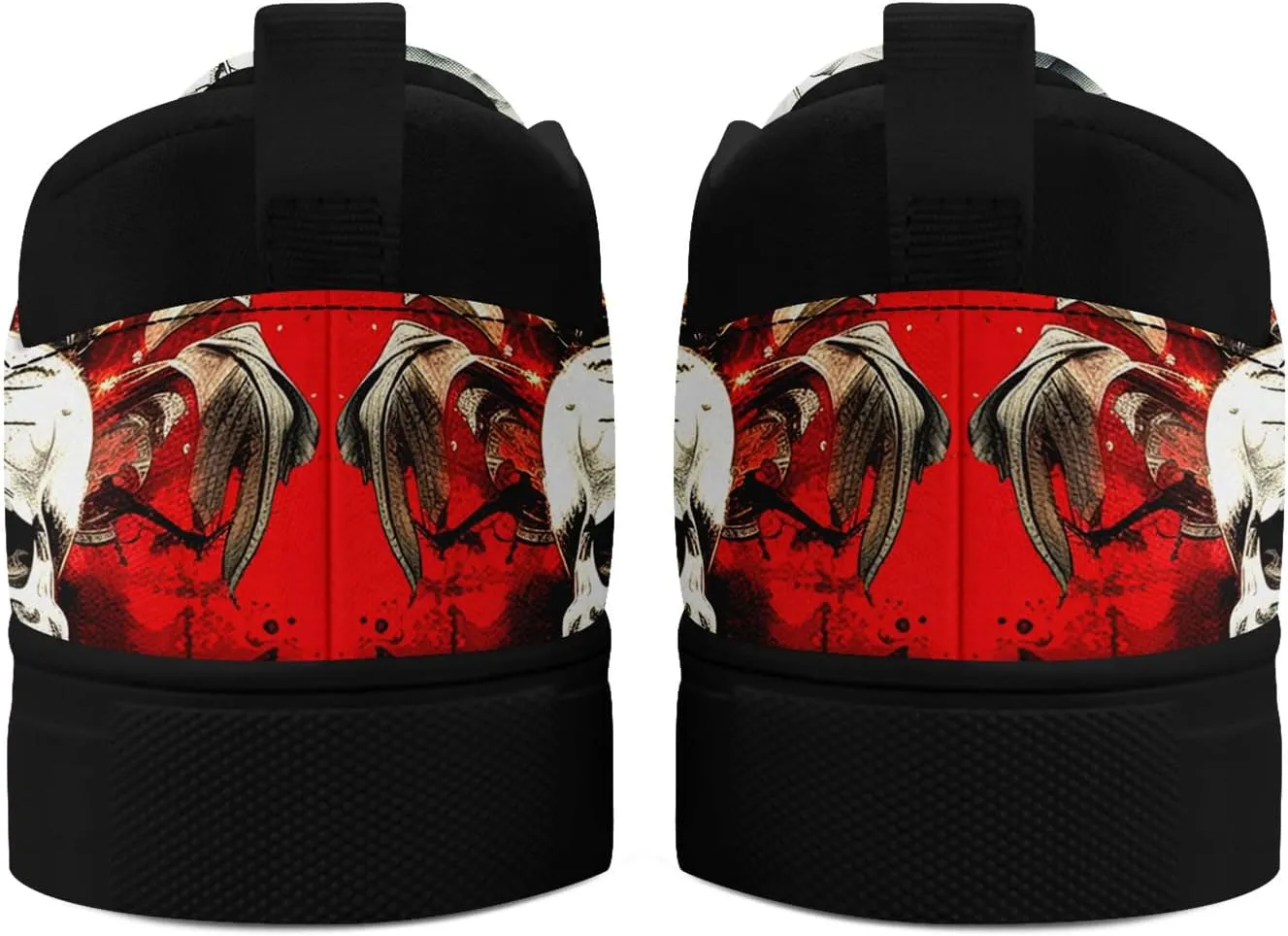 Skull Canvas Shoes Slip On Fashion Sneakers Low Top Casual Shoes Non Slip Loafers