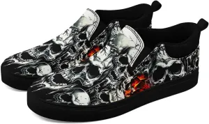 Skull Canvas Shoes Slip On Fashion Sneakers Low Top Casual Shoes Non Slip Loafers