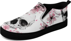 Skull Canvas Shoes Slip On Fashion Sneakers Low Top Casual Shoes Non Slip Loafers