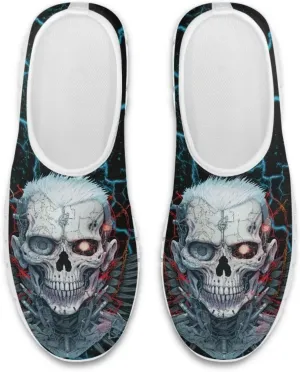 Skull Loafers for Women Comfort Low Top Leisure Driving Business Slip On Work Shoes Walking Sneaker