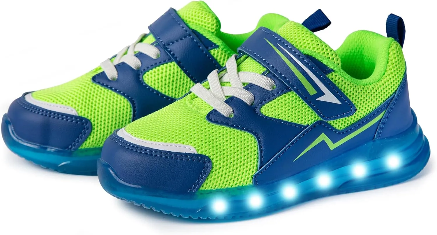 SKYWHEEL Boys Girls Sneakers Light up for Toddler Size 5 to Little Kids Size 2