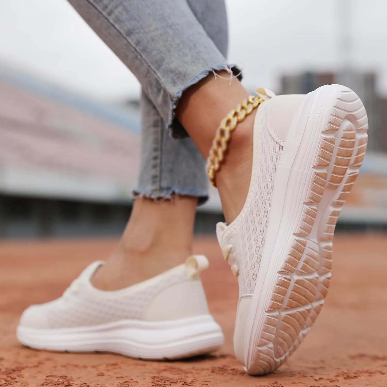 Slip On Orthopedic Sneakers for Women Soft Sole Mesh Comfort Arch Support Shoes Lightweight Wide Width Non Slip Shoes Woven Low Top Walking Shoe Summer Casual Sneaker
