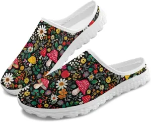 Slip On Shoes Women Barefoot Water Shoes Casual Mesh Flats Mules with Non Slip Sole Lightweight Closed Toe Slides for Outdoor
