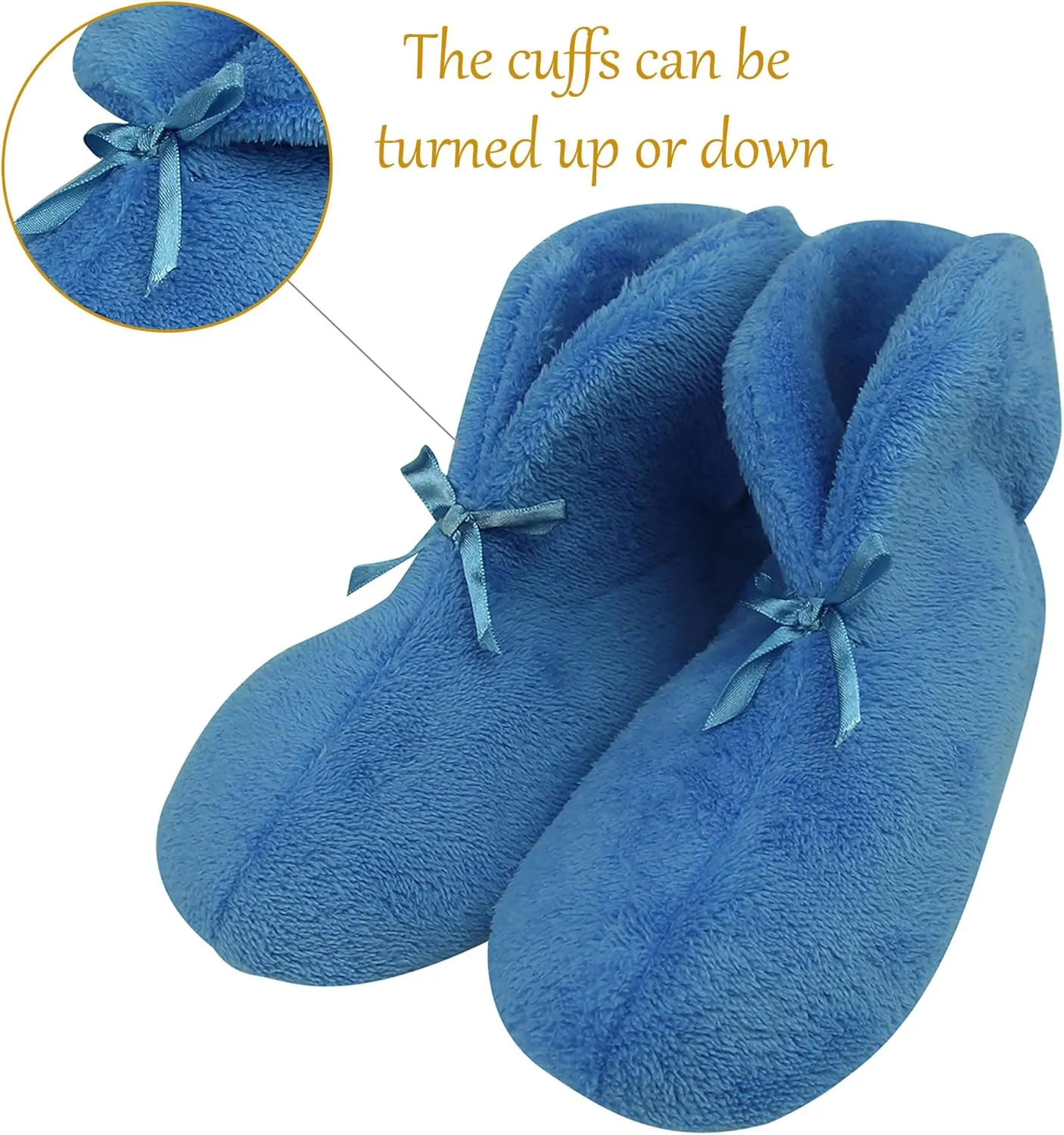 Slipper Boots for Women Non-Slip Warm Plush Lining House Shoes Coral Velvet Indoor Winter Bootie Slippers
