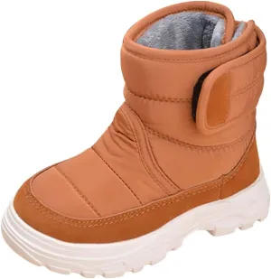 Snow Boots for Kids Boys Girls Winter High Top Non-Slip Shoes Cold Weather Faux F𝘂r Lined Outdoor Sport Sneaker