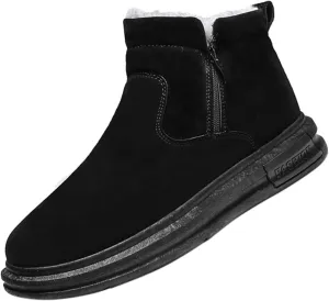 Snow Boots for Men Winter Warm Plush Lined Ankle Booties Waterproof Slip On Shoes Insulated Non Slip Boots Outdoor