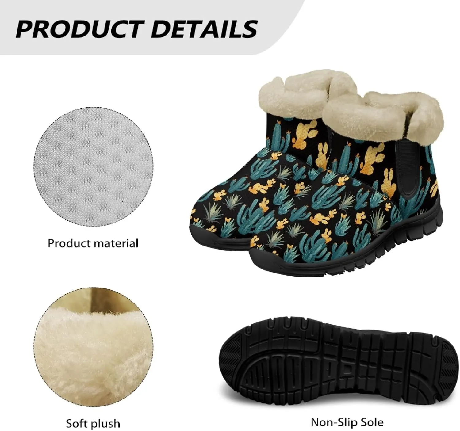 Snow Boots for Women -Fashion Winter Warm Snow Boots Anti-Slip outdoor Furry bootie for men women