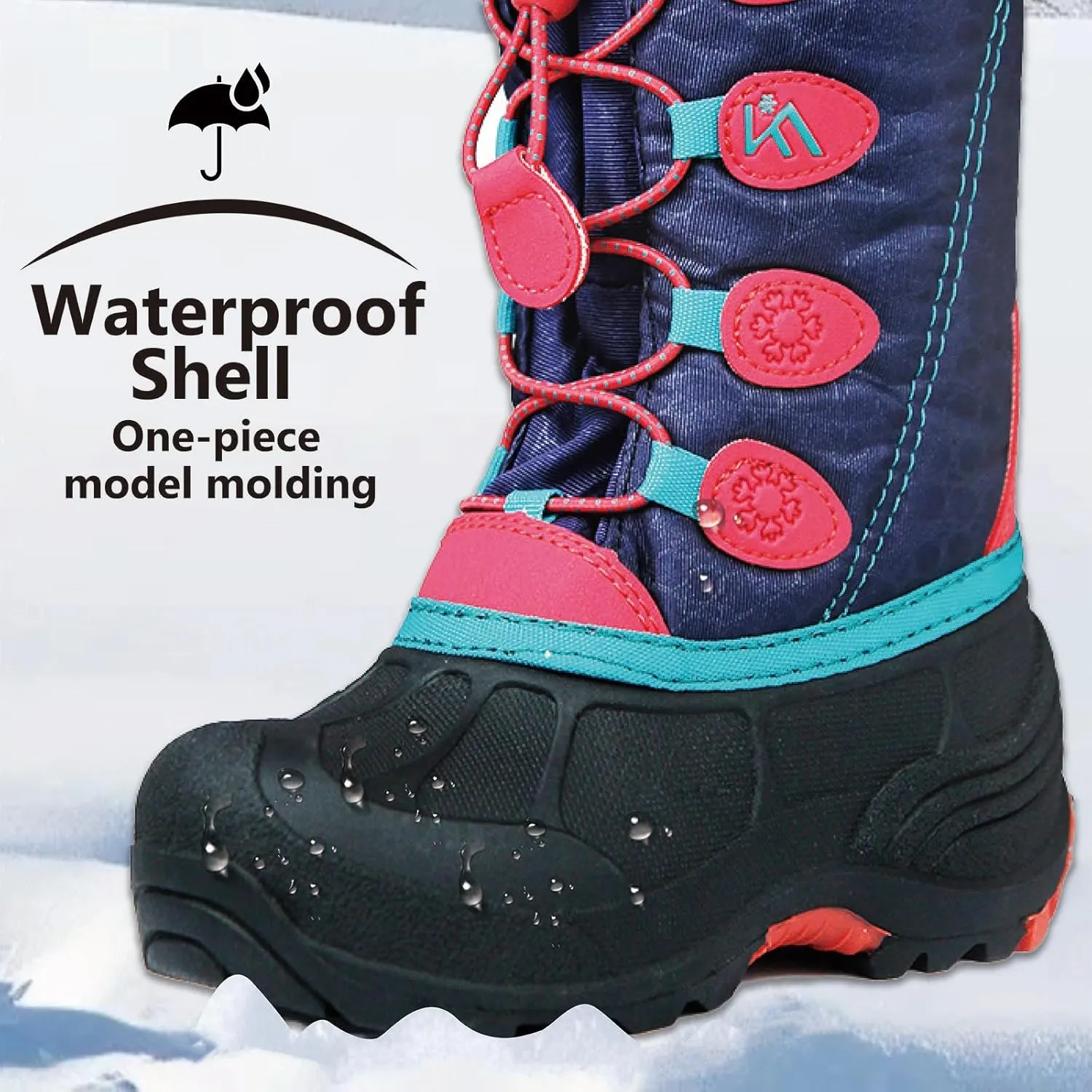 Snow Boots Kids Waterproof Durable and Slip Resistant Winter Snow Boots for Boys and Girls with Insulated Fleece Lining Perfect for Snowy Adventures Ideal Snow Boots toddler to Keep Feet Warm and Dry