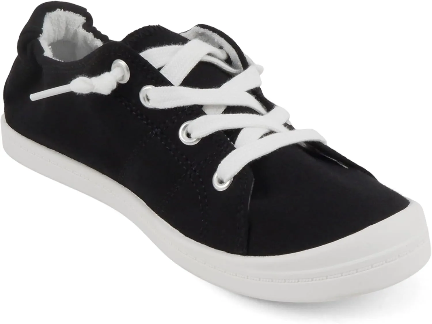 Soda Flat Women Shoes Linen Canvas Slip On Sneakers Lace Up Style Loafers Zig-S