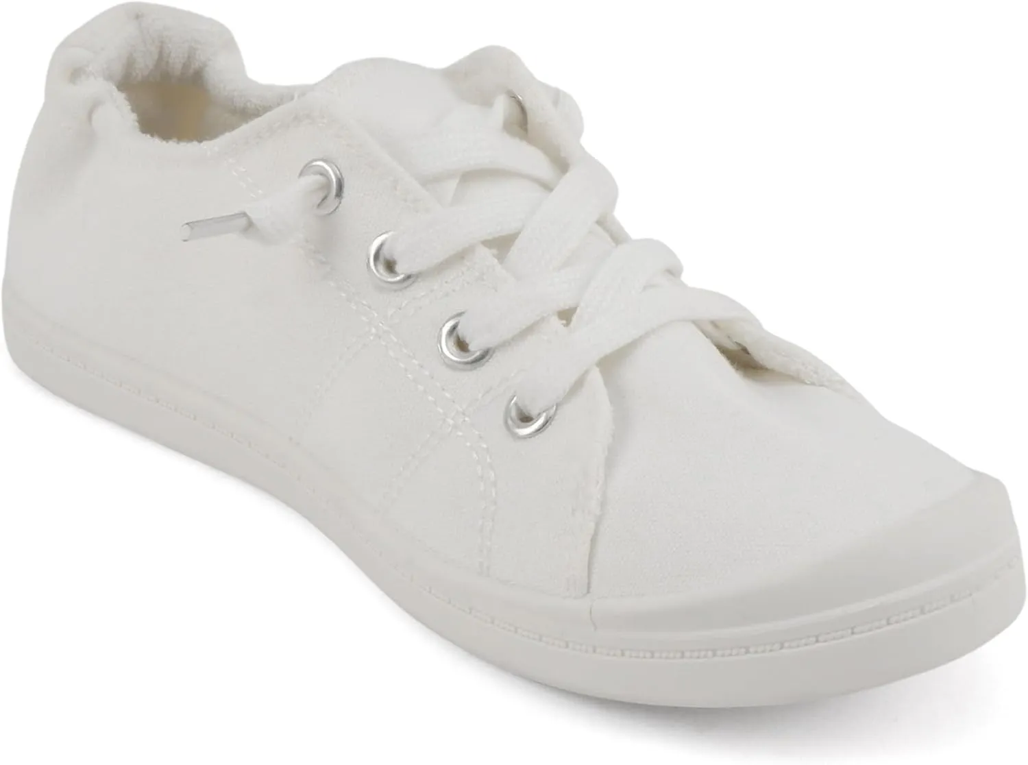 Soda Flat Women Shoes Linen Canvas Slip On Sneakers Lace Up Style Loafers Zig-S