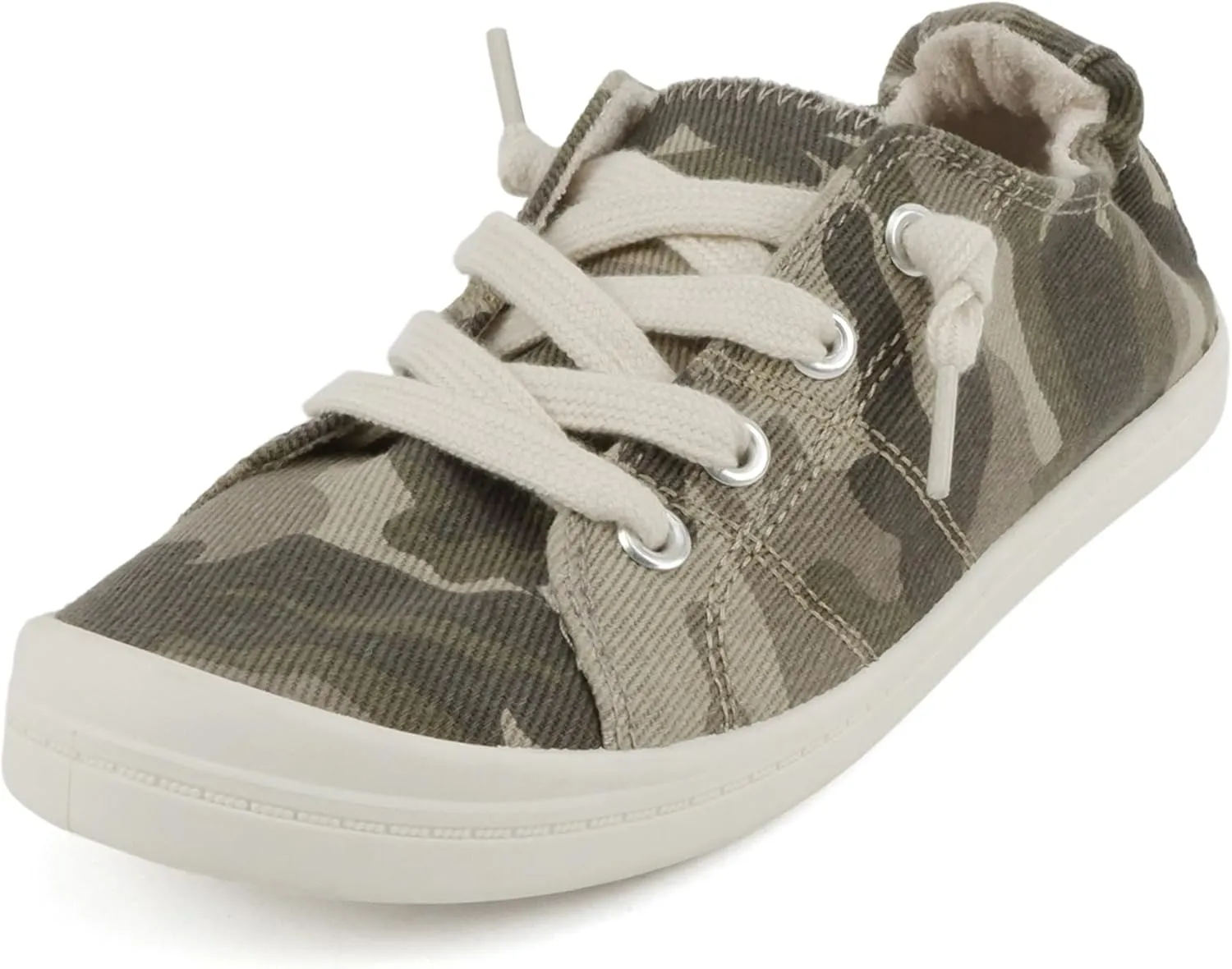 Soda Flat Women Shoes Linen Canvas Slip On Sneakers Lace Up Style Loafers Zig-S