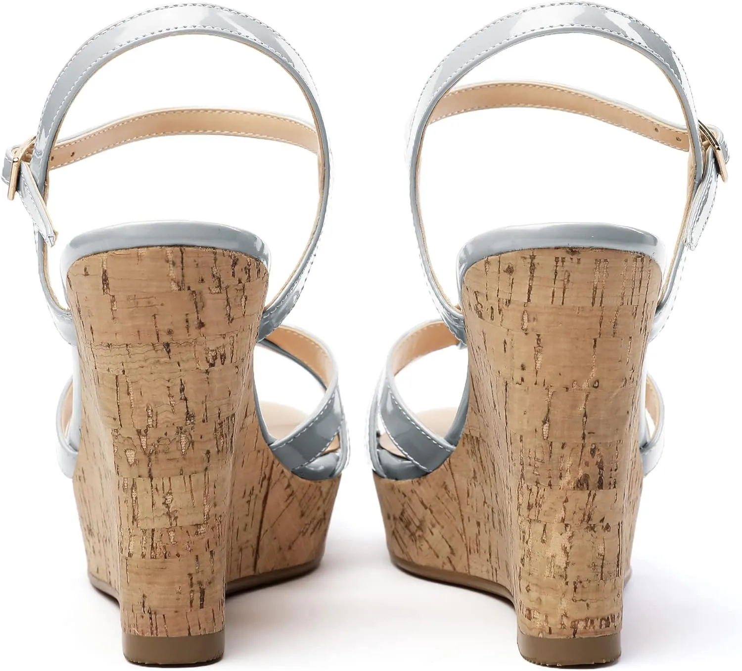Soireelady Women's Platform Sandals Wooden Wedges Heel 4Inch Open Toe Bow Tie Summer Dress Shoes for Women