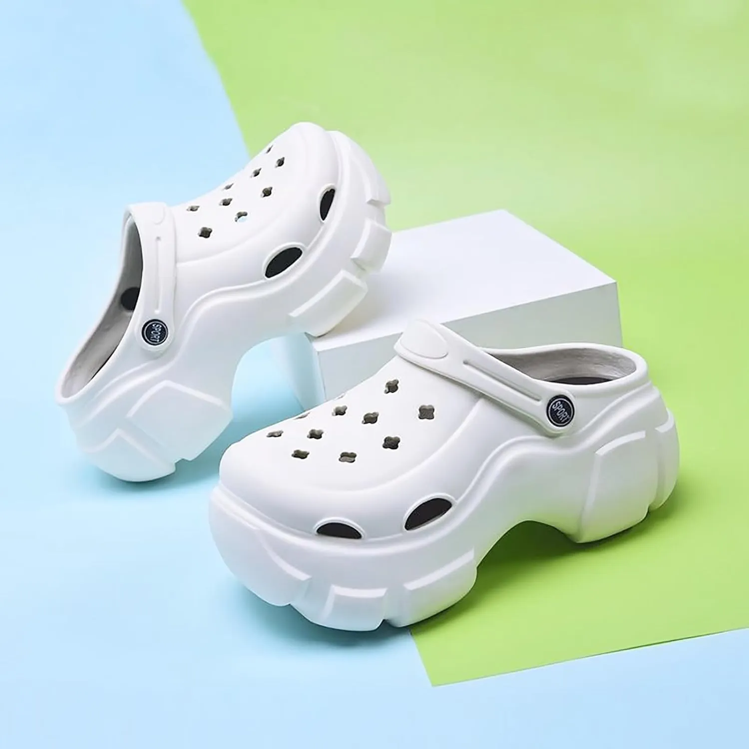Solaud Platform Clogs for Women High Platform Clog Sandals Classic Comfortable Slip On Slide Wedge Garden