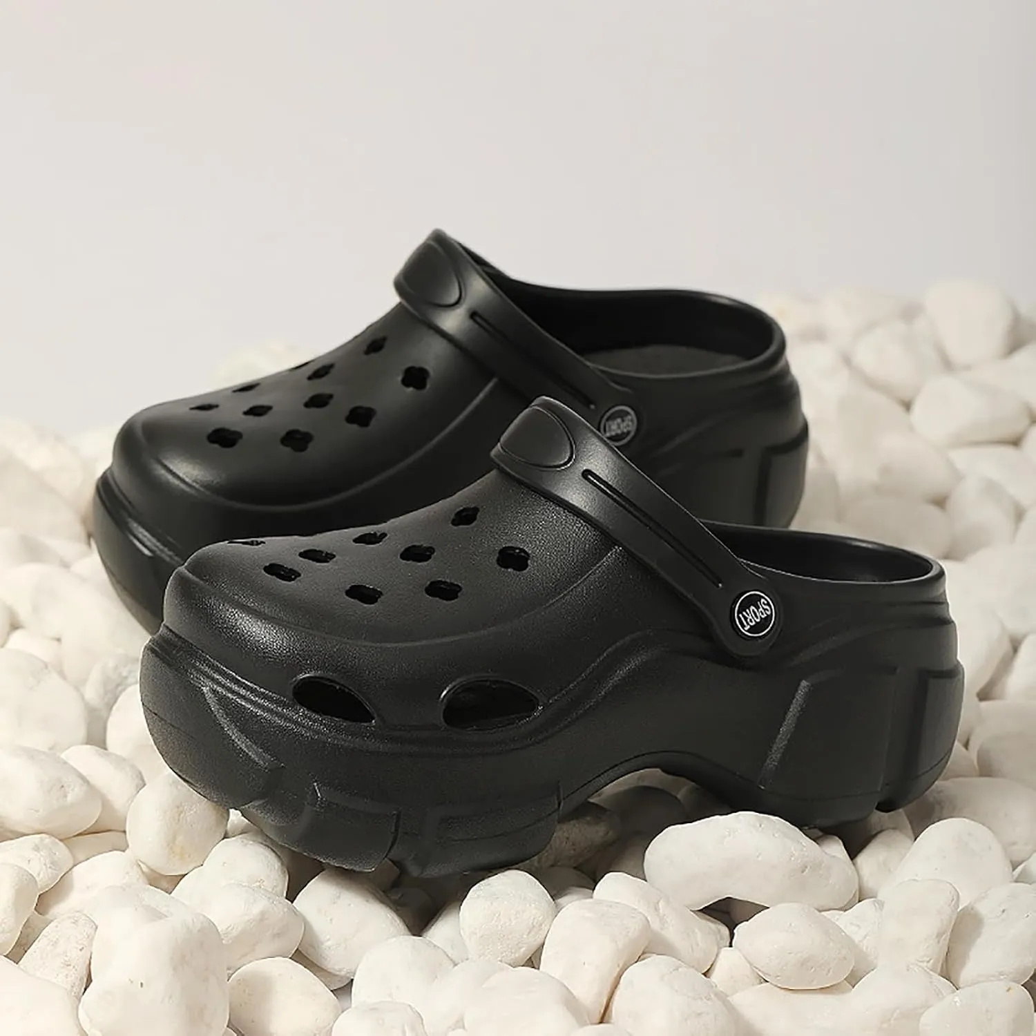 Solaud Platform Clogs for Women High Platform Clog Sandals Classic Comfortable Slip On Slide Wedge Garden