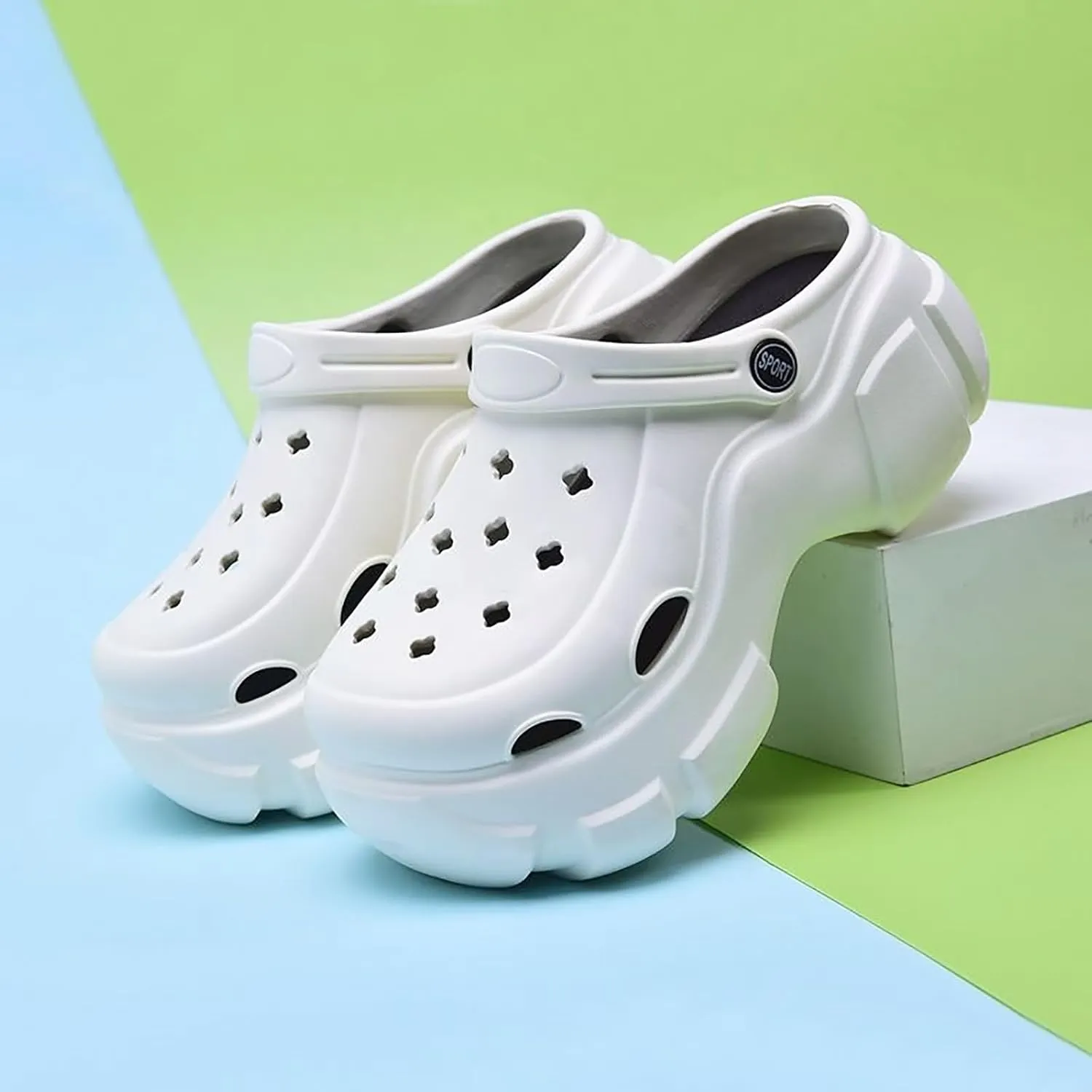 Solaud Platform Clogs for Women High Platform Clog Sandals Classic Comfortable Slip On Slide Wedge Garden