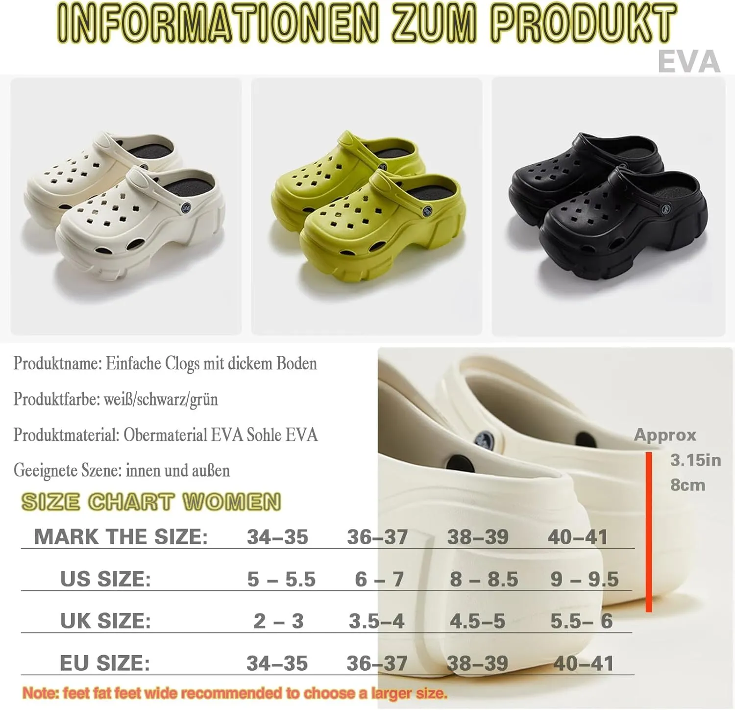 Solaud Platform Clogs for Women High Platform Clog Sandals Classic Comfortable Slip On Slide Wedge Garden