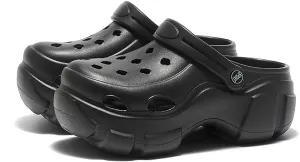 Solaud Platform Clogs for Women High Platform Clog Sandals Classic Comfortable Slip On Slide Wedge Garden