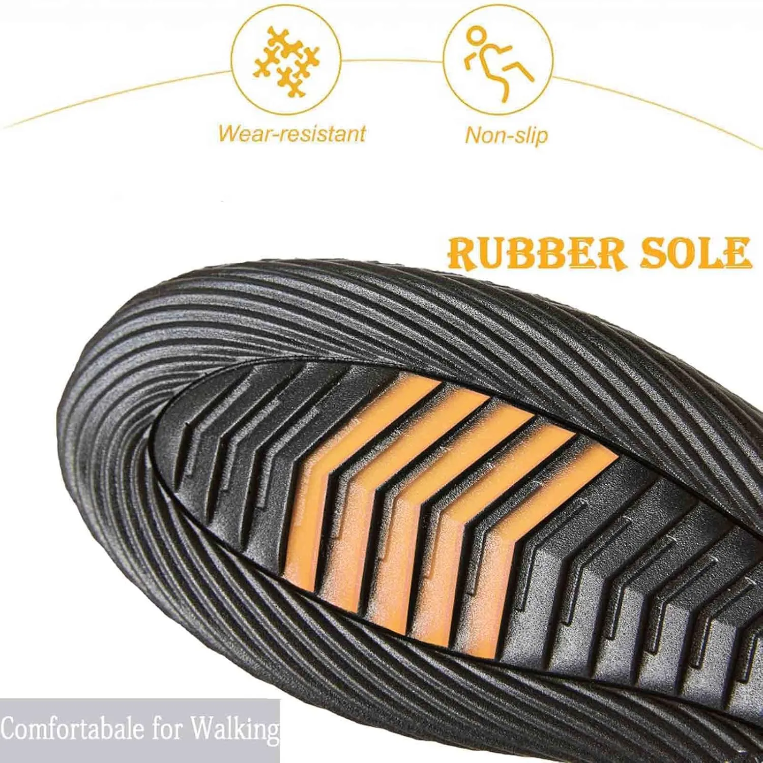 SOLPNOW Women's Leather Fleece Warm Flat Ankle Cotton Shoes, Winter Front Zipper Anti-Slip Waterproof Soft Sole MAMA Shoes