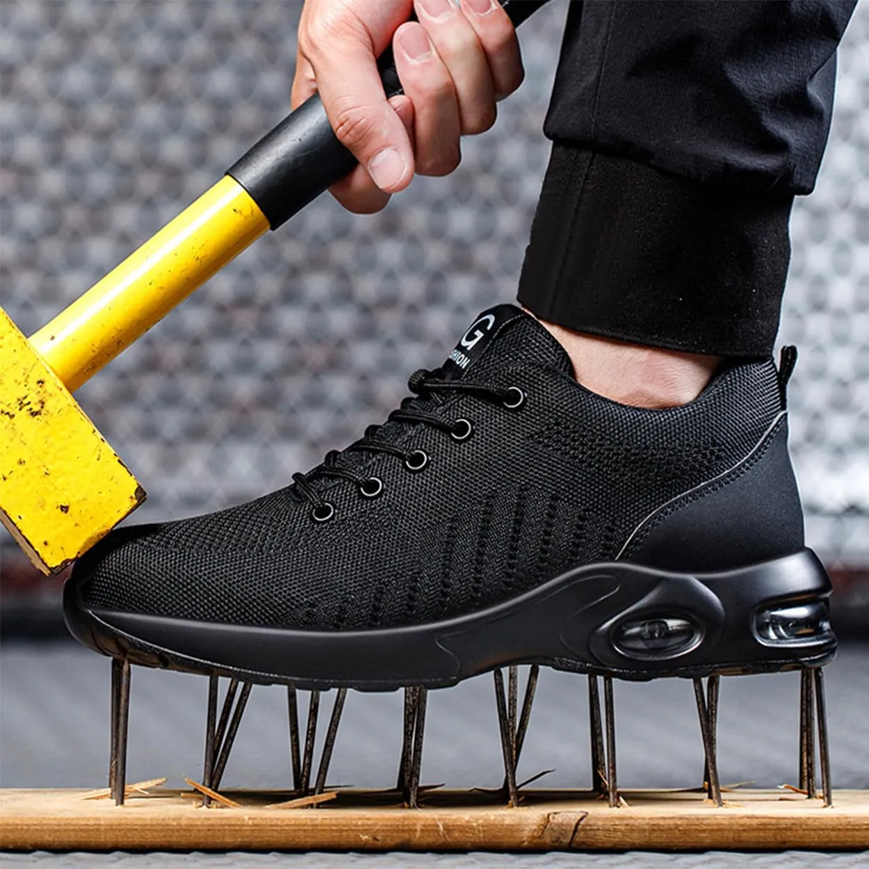 Steel Toe Sneakers for Men Women Lightweight Work Shoes Slip Resistant Safety Shoes Indestructible Construction Shoe