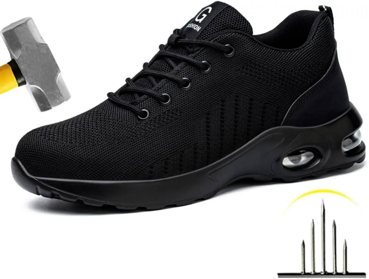 Steel Toe Sneakers for Men Women Lightweight Work Shoes Slip Resistant Safety Shoes Indestructible Construction Shoe