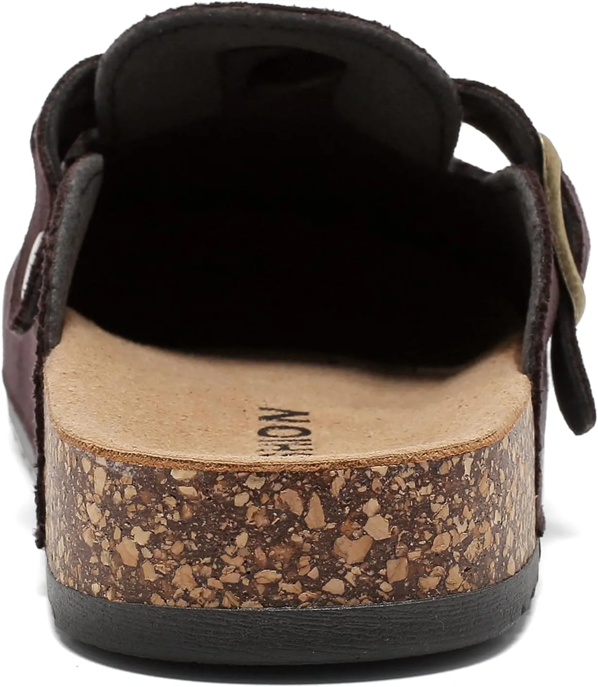 Suede Clogs for Women Men - Soft Cork Footbed Leather Mules with Arch Support, Adjustable Buckle Comfort Potato Shoes, Sandal Slippers