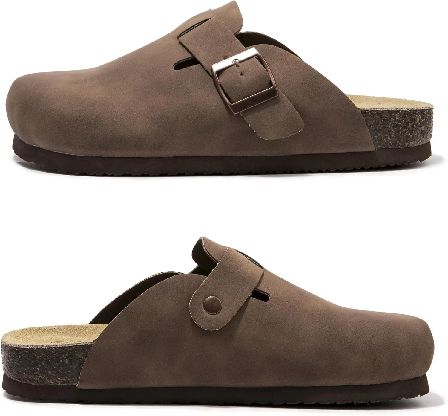 Suede Clogs Potato Shoes Cork Footbed Sandals Comfort Mules with Arch Support Slip On Slippers