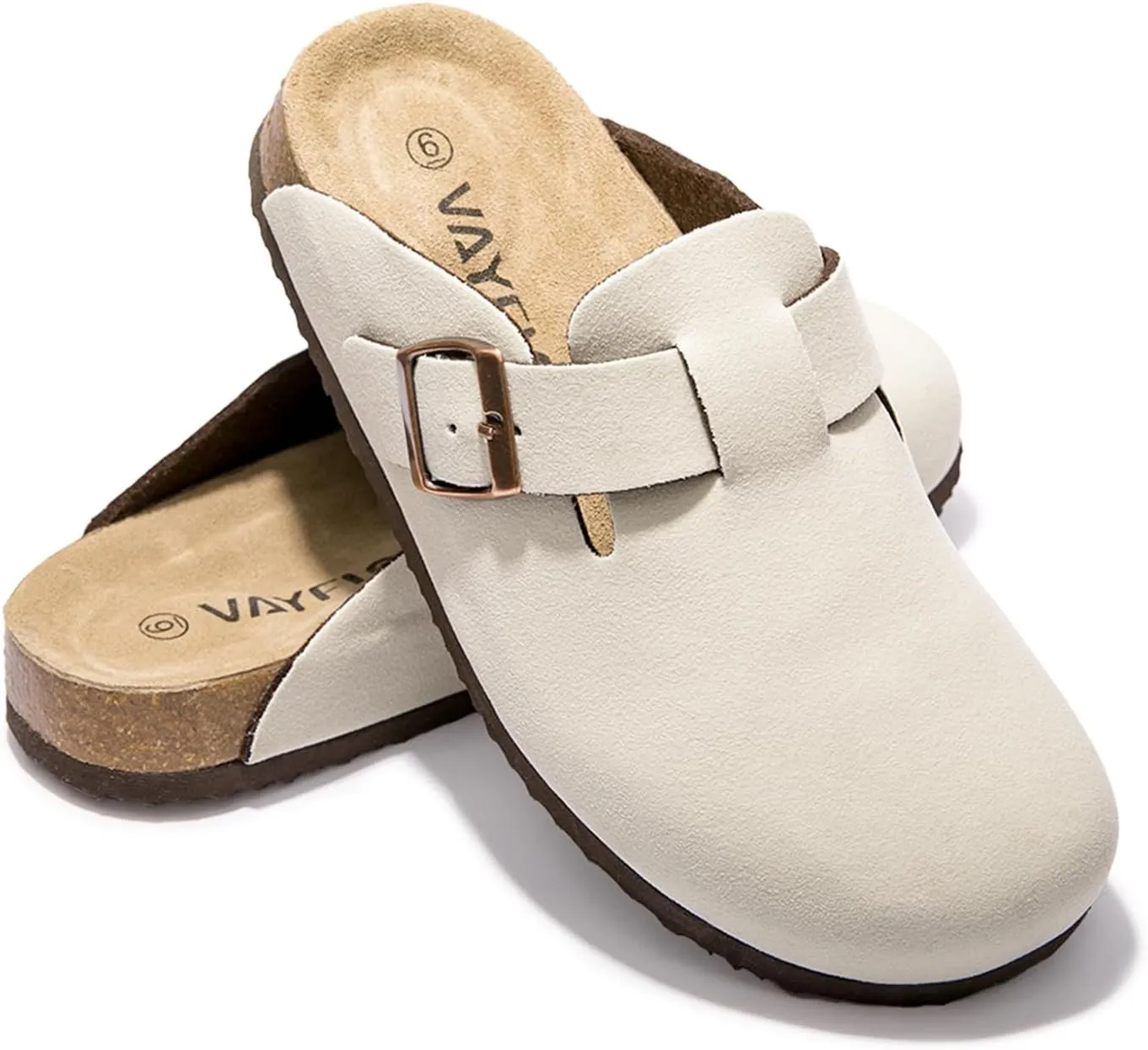 Suede Clogs Potato Shoes Cork Footbed Sandals Comfort Mules with Arch Support Slip On Slippers