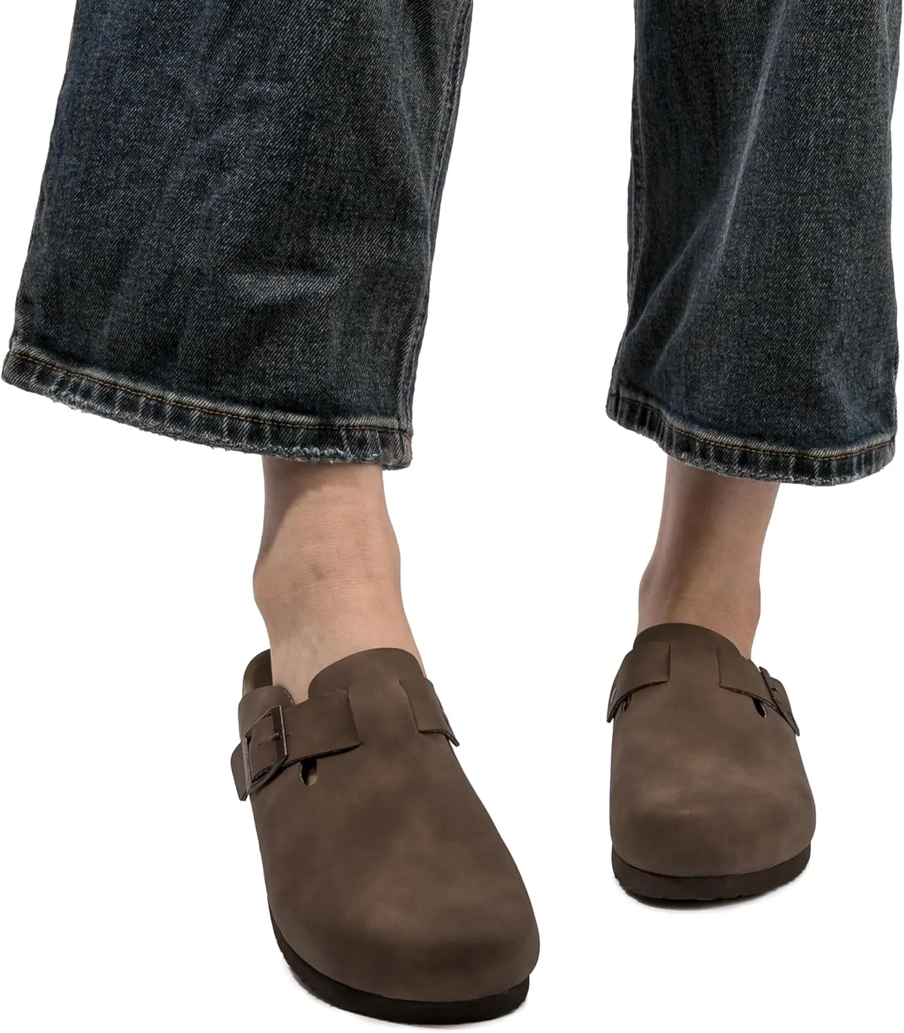 Suede Clogs Potato Shoes Cork Footbed Sandals Comfort Mules with Arch Support Slip On Slippers