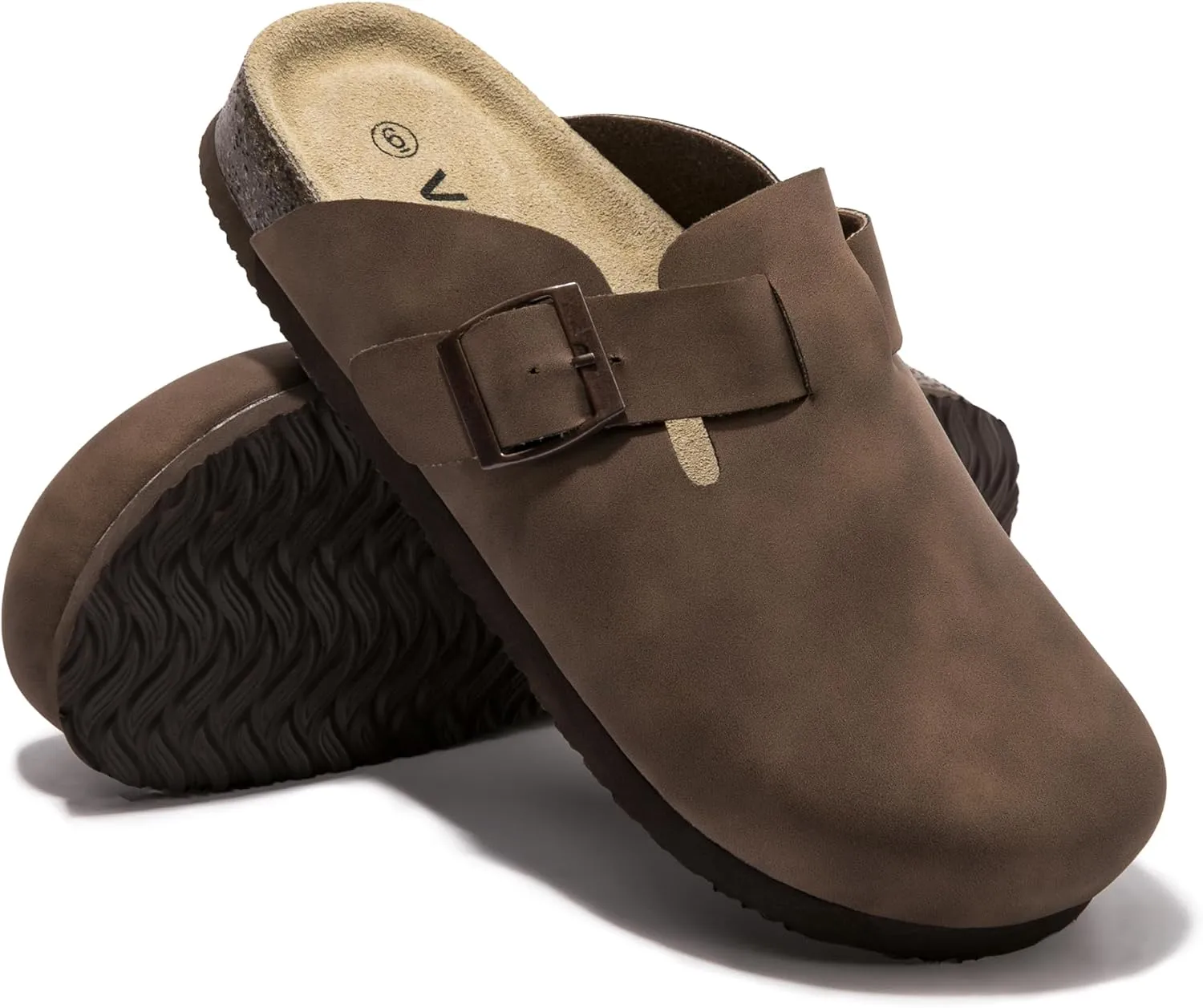 Suede Clogs Potato Shoes Cork Footbed Sandals Comfort Mules with Arch Support Slip On Slippers