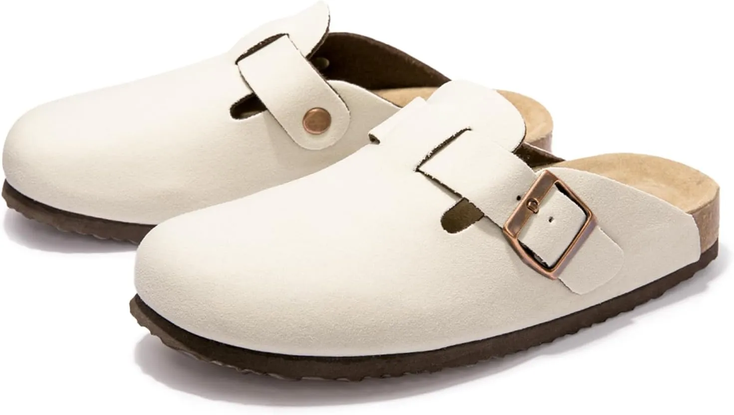 Suede Clogs Potato Shoes Cork Footbed Sandals Comfort Mules with Arch Support Slip On Slippers