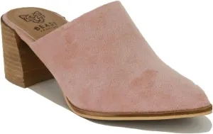 Suede Mules for Women Stacked Heel Mules Backless Mules Closed Toe Slide On Slide Mules Leopard Sandals