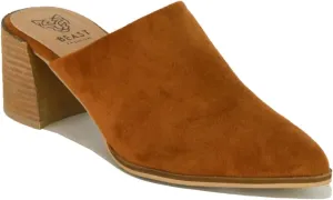 Suede Mules for Women Stacked Heel Mules Backless Mules Closed Toe Slide On Slide Mules Leopard Sandals