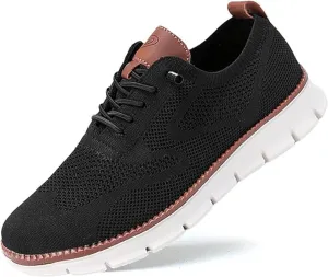 Summer Breathable Mesh Oxfords for Men Casual Dress Sneakers Business Slip on Lace-up Comfortable Walking Shoes Outdoor Lightweight Tennis Shoes