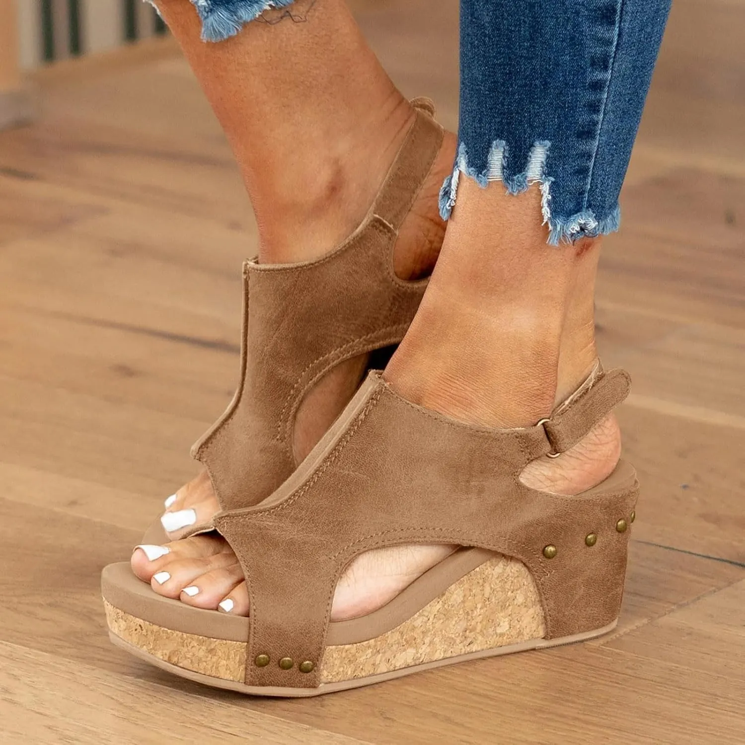 Summer Sandals for Women 2025,Wide Width Wedge Platform Heels Sandals with Ankle Strap Open Toe Wedges Comfortable Casual Dressy Summer Shoes