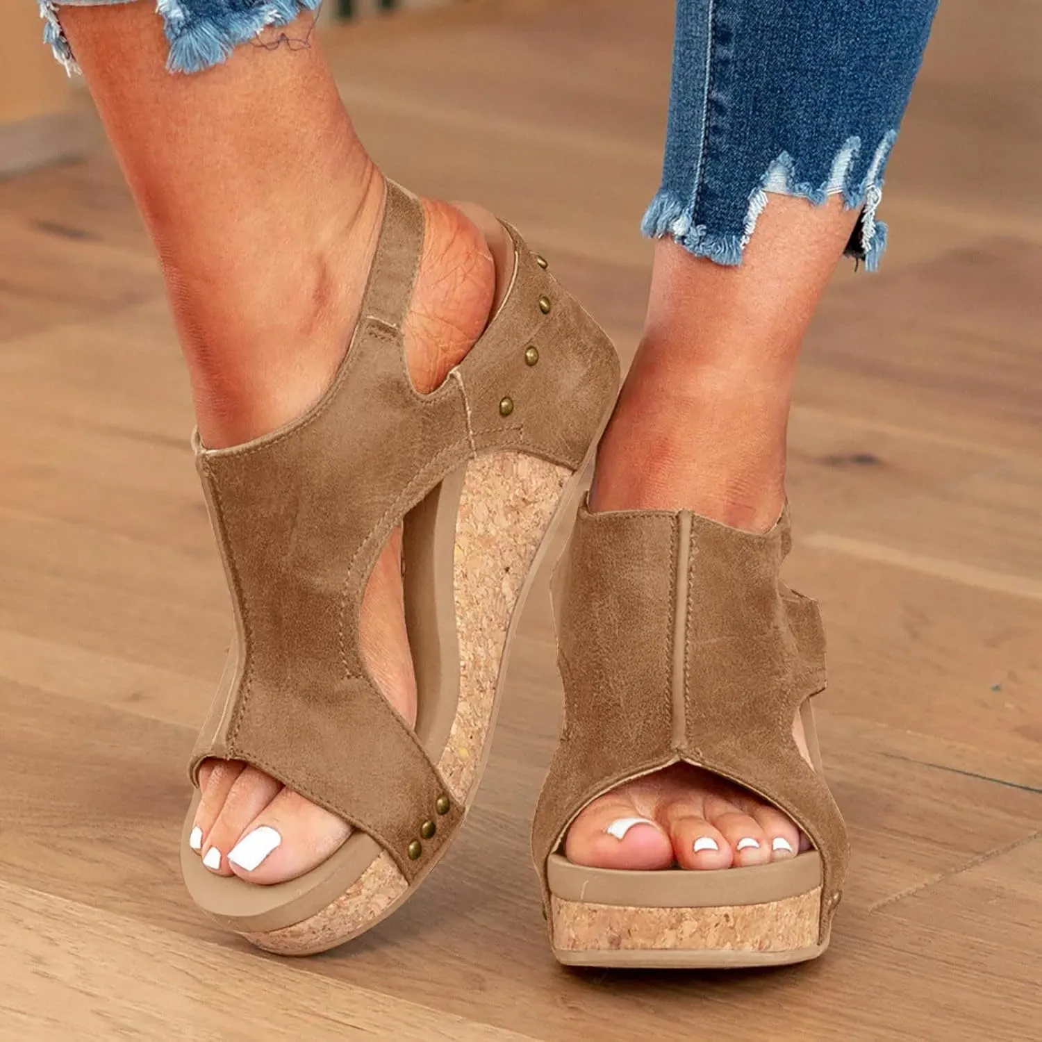 Summer Sandals for Women 2025,Wide Width Wedge Platform Heels Sandals with Ankle Strap Open Toe Wedges Comfortable Casual Dressy Summer Shoes