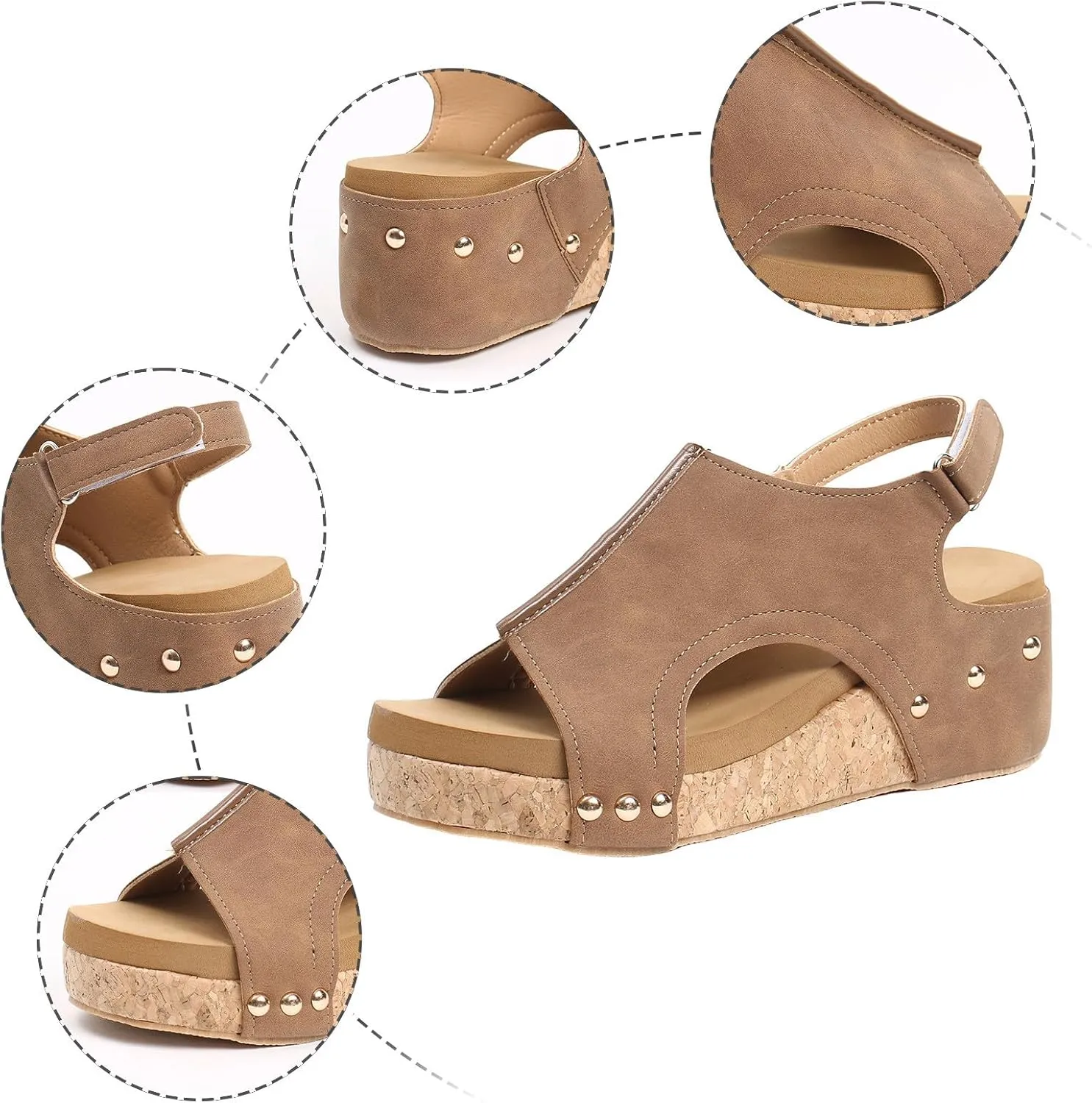 Summer Sandals for Women 2025,Wide Width Wedge Platform Heels Sandals with Ankle Strap Open Toe Wedges Comfortable Casual Dressy Summer Shoes