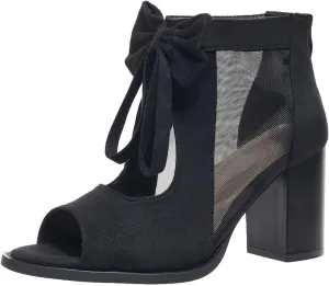 Summer Sandals for Women Ankle Strap Chunky High Heel Bow Fish Mouth Open Toe Sandal Breathable Backless Slingback Comfortable Dress Shoes Cut Out Mesh Strappy Block Heels Peep Boots Booties