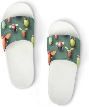 Summer Womens Slipper Home Slippers Insect Atlas Non-slip Shower Sandals Fashion Sandles for Men