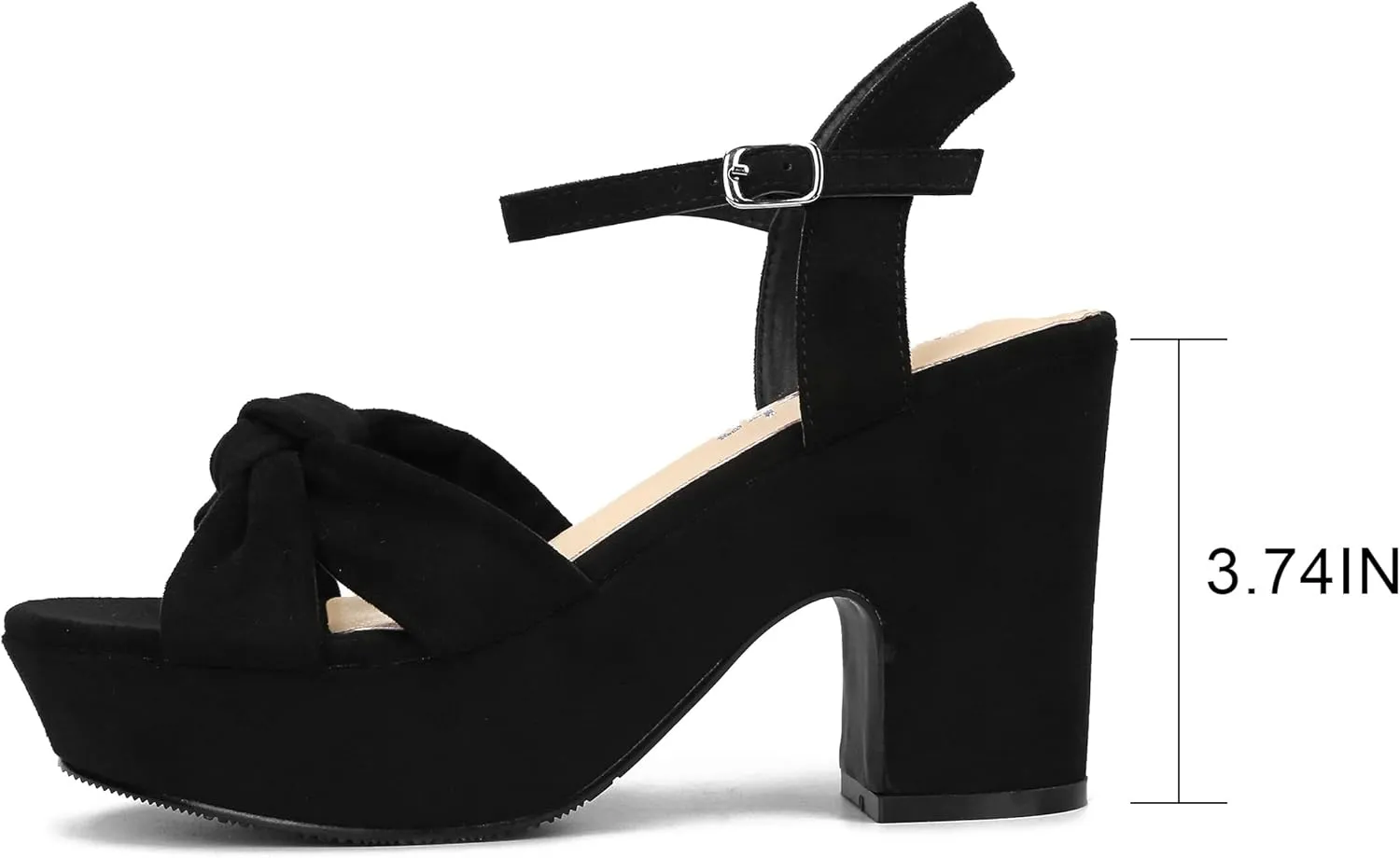 syztsho Women's Platform Heels Ankle Strap Sandals Peep Toe Suede Wedges Sandal Fashion Wedding Sexy Dress Block Chunky High Heel Pumps