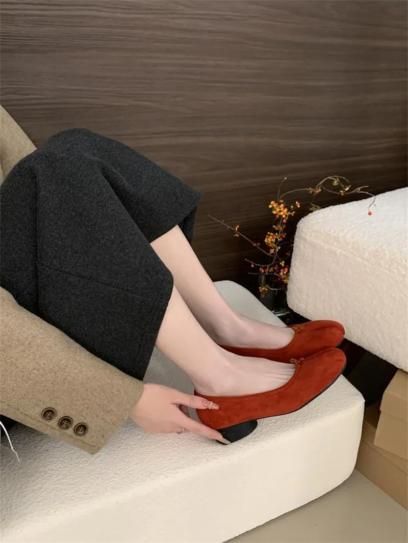 Tabi Shoes Loafers Low Heel Chunky Block Heels Split Toe Slip on Women Girls - Neutral Cute Casual Comfortable Walking Lightweight Running Tennis & Racquet Sport Business Office Standing All Day