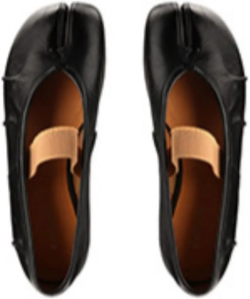 Tabi Shoes Women Slip on Ballet Flat Elastic Strap Slippers - Low Top Split Toe Orthopedic Sandals Cute Casual Comfortable Walking Lightweight Loafers Female Solid All-Match for Daily Wear Mules