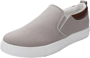 tazimall Men's Large Size Canvas Shoes, Slip on Flat Loafers