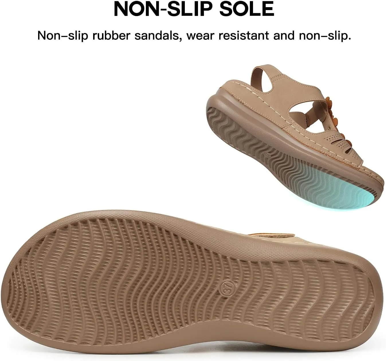TEMOFON Wedge Sandals for Women Comfortable Walking Sandals Bohemian Open Toe Sandals Causal Summer Arch Support Flat Sandals