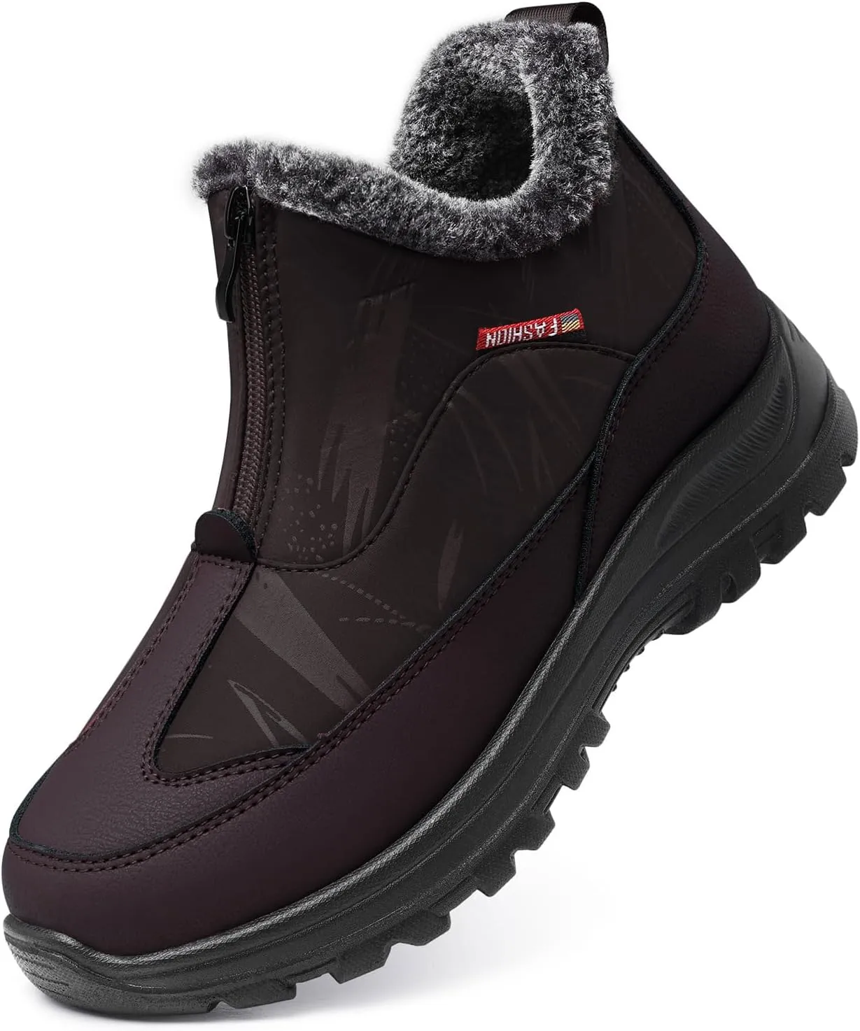 TEMOFON Winter Snow Boots for Women: Waterproof Warm Fur Lined Walking Outdoor Ankle Booties Slip on Snow Shoes Size 5-12