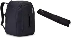 Thule 45 L Black Boot Backpack & RoundTrip 192cm Ski Roller Bag Bundle
