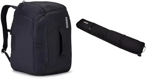 Thule 45 L Black Boot Backpack & RoundTrip 192cm Ski Roller Bag Bundle