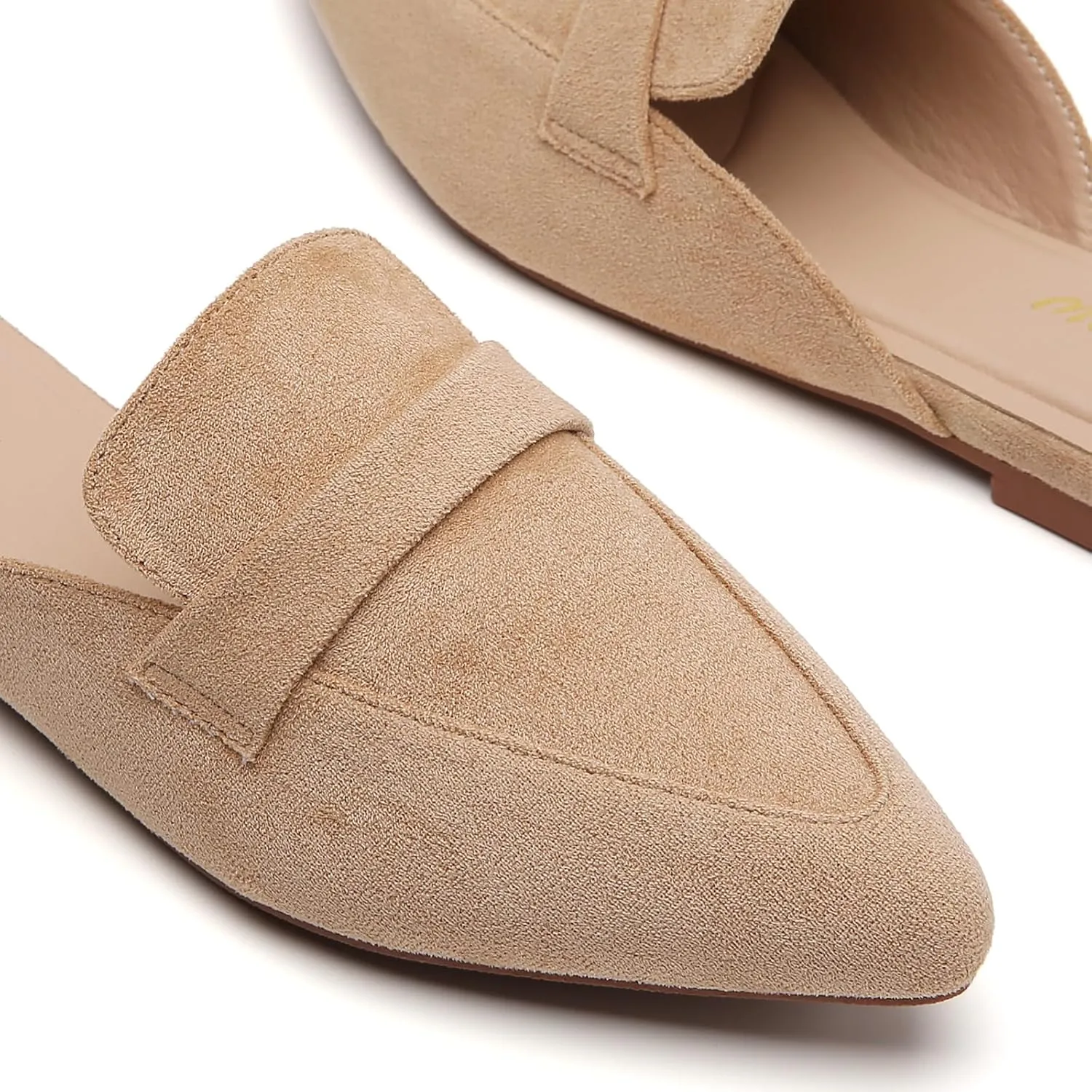 Tilocow Slip On Mules for Women Open Back Closed Pointed Toe Flats Womens Business Work Shoes Flavor Slides