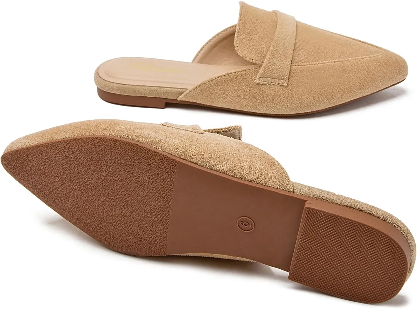 Tilocow Slip On Mules for Women Open Back Closed Pointed Toe Flats Womens Business Work Shoes Flavor Slides