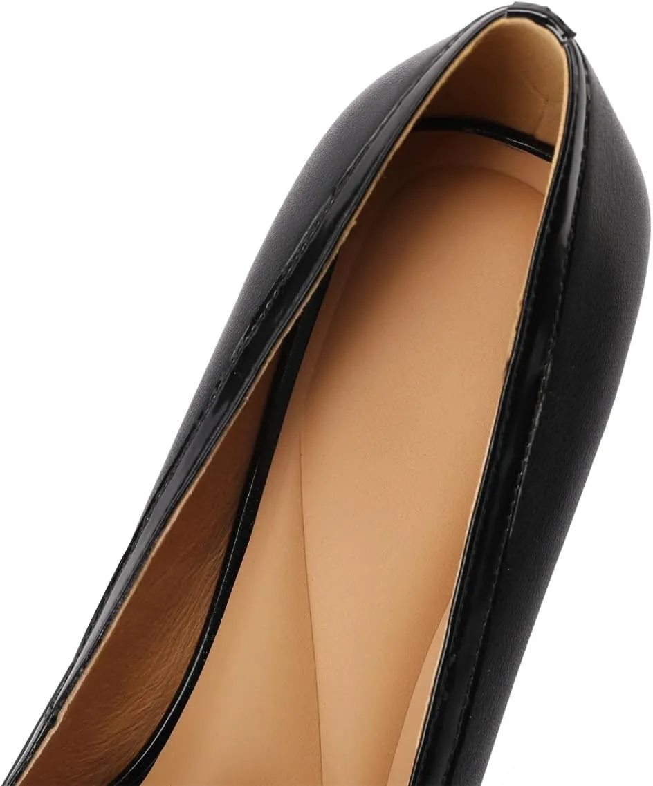 TinaCus Women's Square Toe Handmade Bowknot Low Chunky Heels Genuine Leather Loafers Shoes
